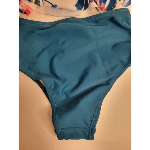 Toddler Girls Swimsuit Floral High Waist Bathing Suit Falbala Bikini Swimwear 2T - Picture 3 of 12